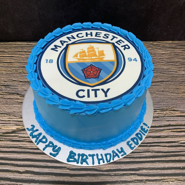 Sports Soccer - Manchester City icing image Vanilla/Chocolate Cake