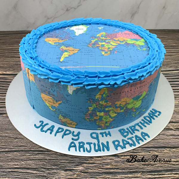 Map icing image Ombre Cake (Smooth Finish)