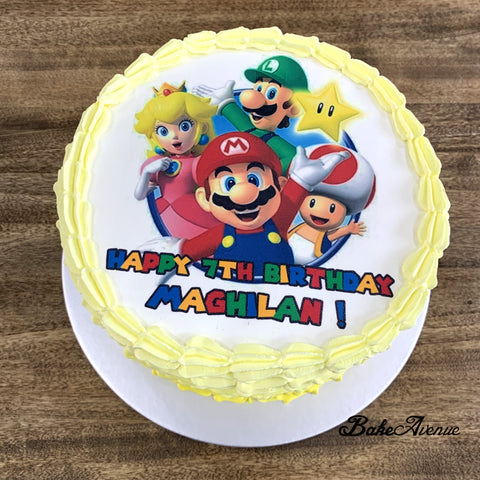 Mario icing image Ombre Cake