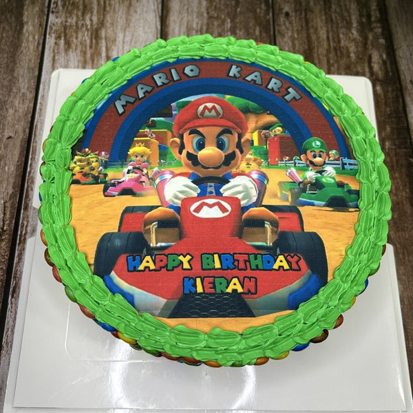 Mario icing image M&M Chocolate Cake