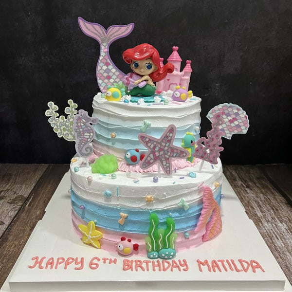 Mermaid Toppers 2-Tiers Cake (Smooth Finish)