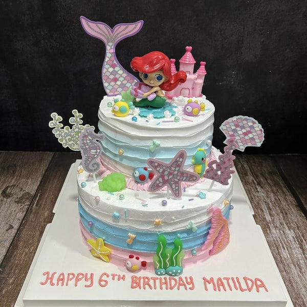 Mermaid Toppers 2-Tiers Cake (Smooth Finish)