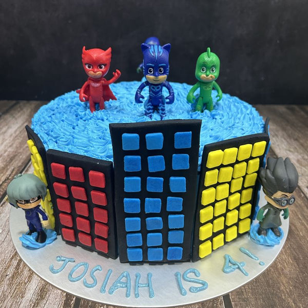 PJ Mask Ombre Cake with toppers