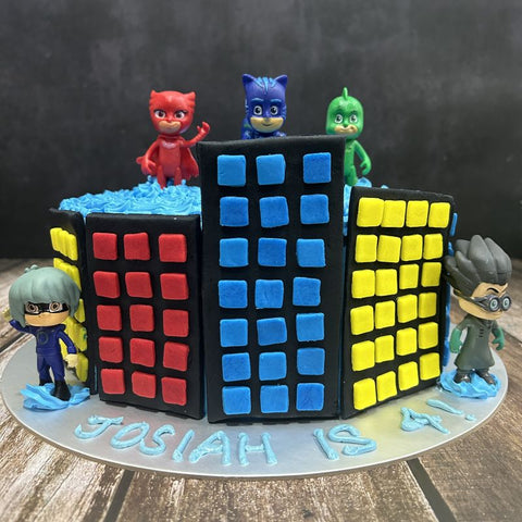 PJ Mask Ombre Cake with toppers