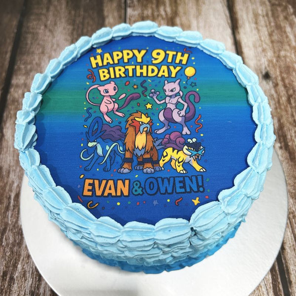 Pokemon icing image Ombre Cake