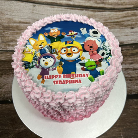 Pororo icing image Ombre Cake