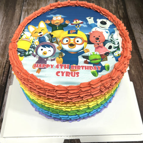 Pororo image Rainbow Cake