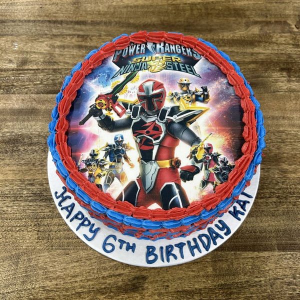 Power Rangers icing image Ombre Cake