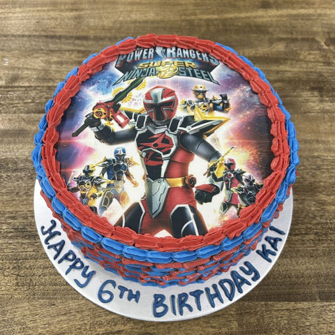 Power Rangers icing image Ombre Cake