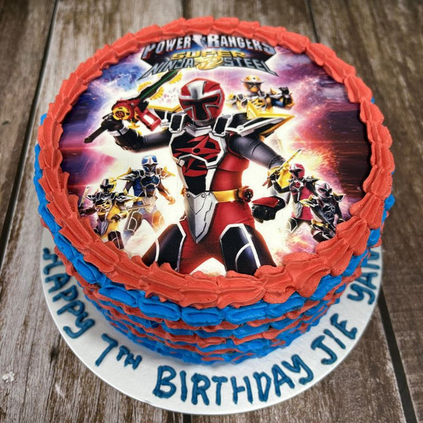 Power Rangers icing image Ombre Cake