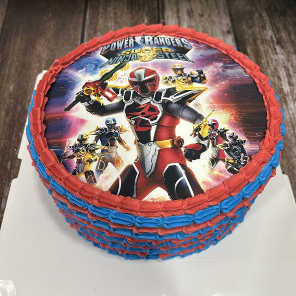 Power Rangers icing image Ombre Cake