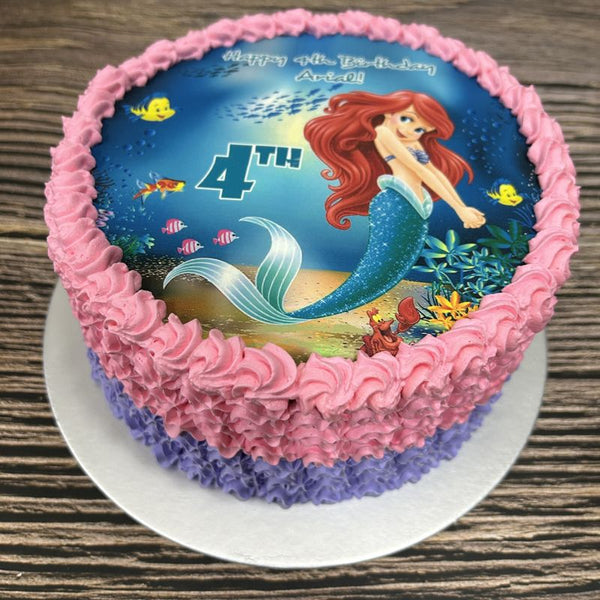 Princess Ariel/ Mermaid icing image Ombre Cake