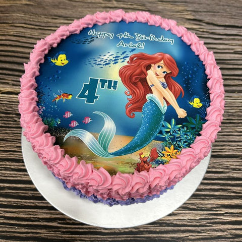 Princess Ariel/ Mermaid icing image Ombre Cake