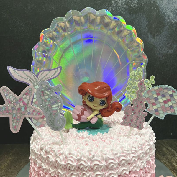Princess Ariel Ombre Cake with toppers (Design 2)
