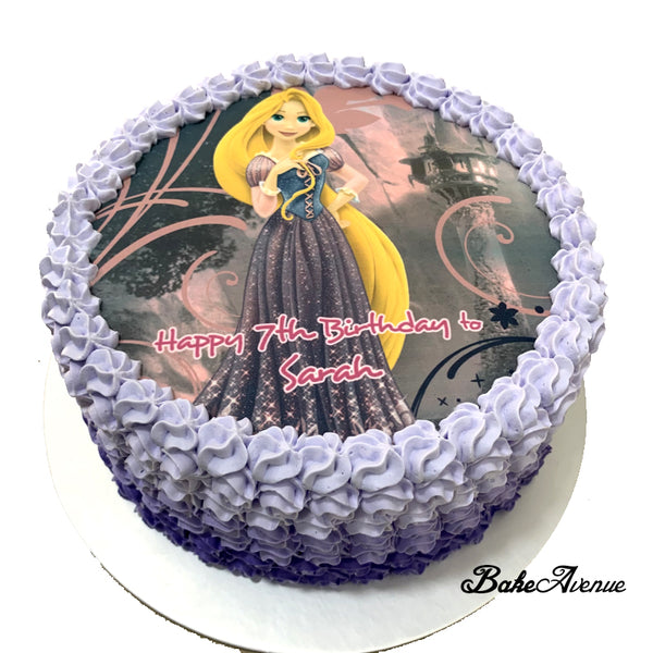 Princess Rapunzel icing image Ombre Cake