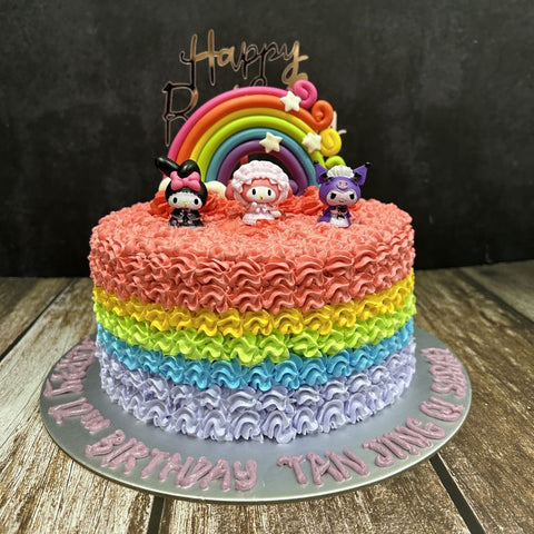 My Melody & Kuromi Toppers Rainbow Cake