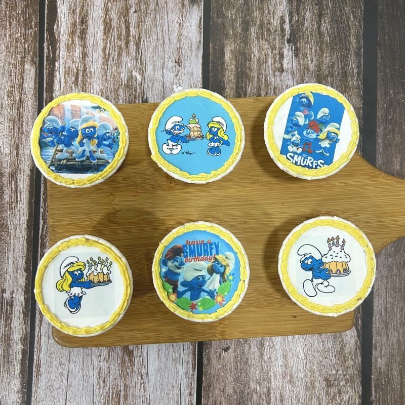 Smurf icing image Cupcakes