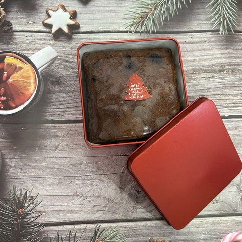 Corporate Orders - Christmas Traditional Fruit Cake (Square) in a tin