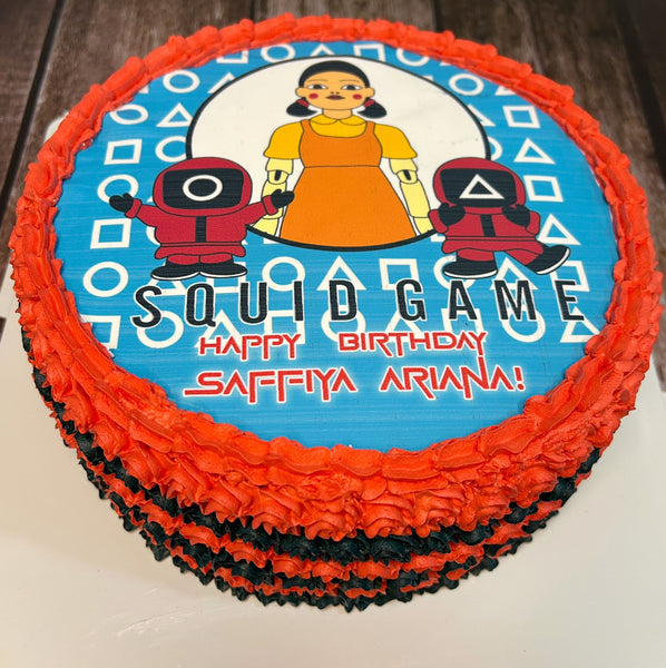 Squid Game Edible Image Ombre Cake