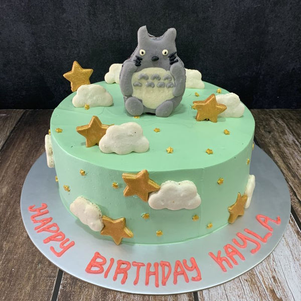 Totoro Macaron Topper Ombre Cake