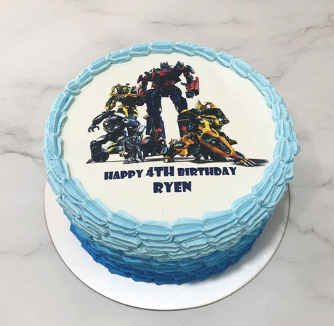 Transformer icing image Ombre Cake