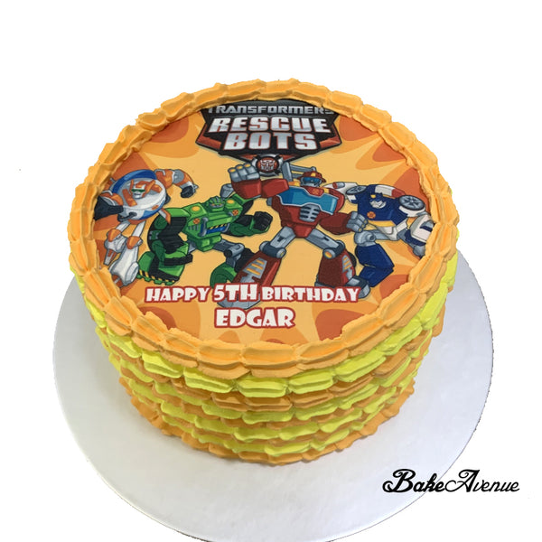 Transformer Rescue Bots icing image Ombre Cake