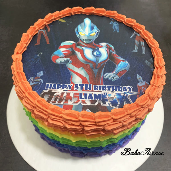Ultraman image Rainbow Cake