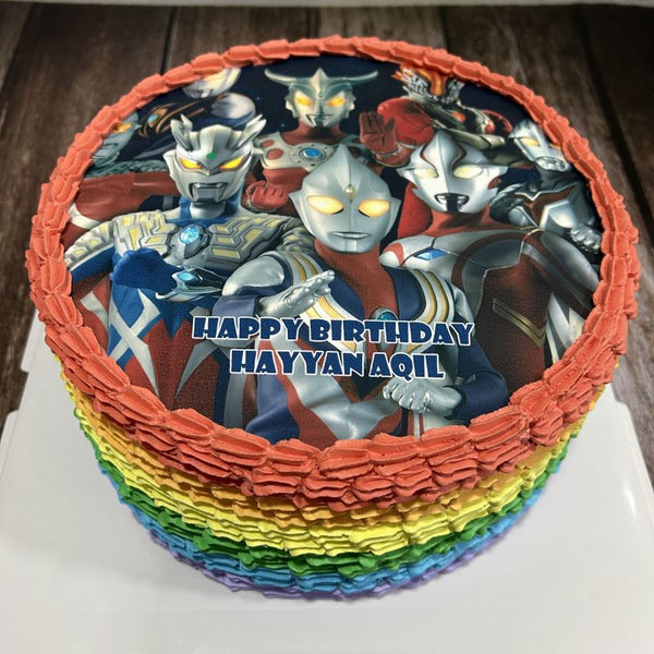 Ultraman image Rainbow Cake