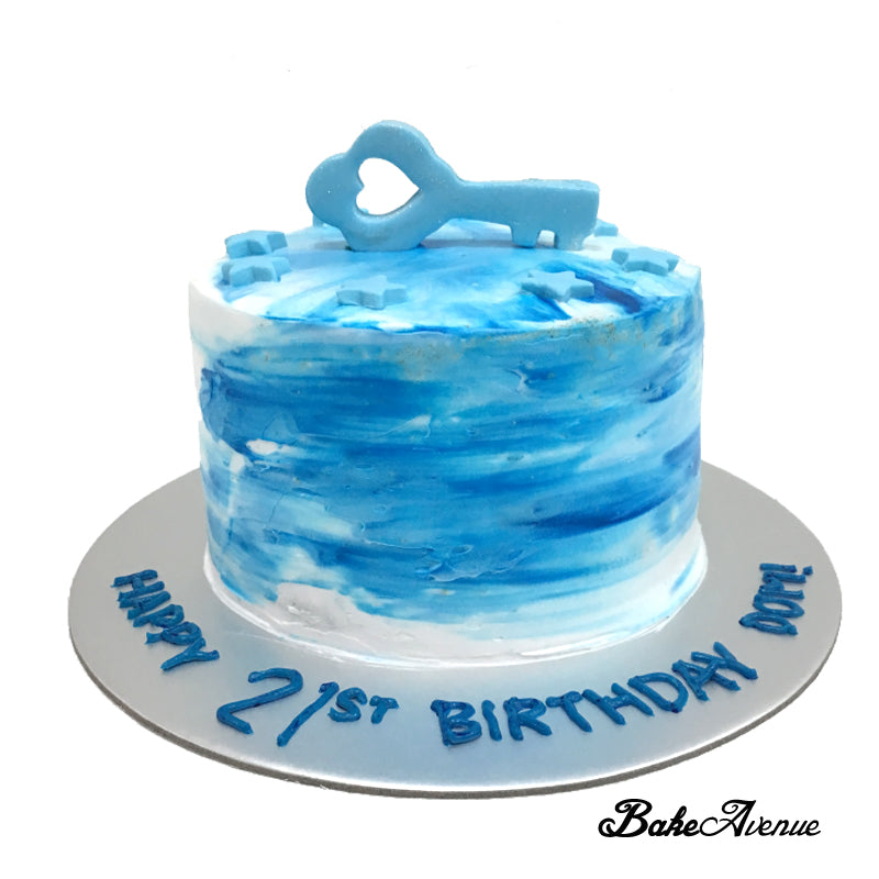 White and Sky Blue Cake - Amazing Cake Ideas