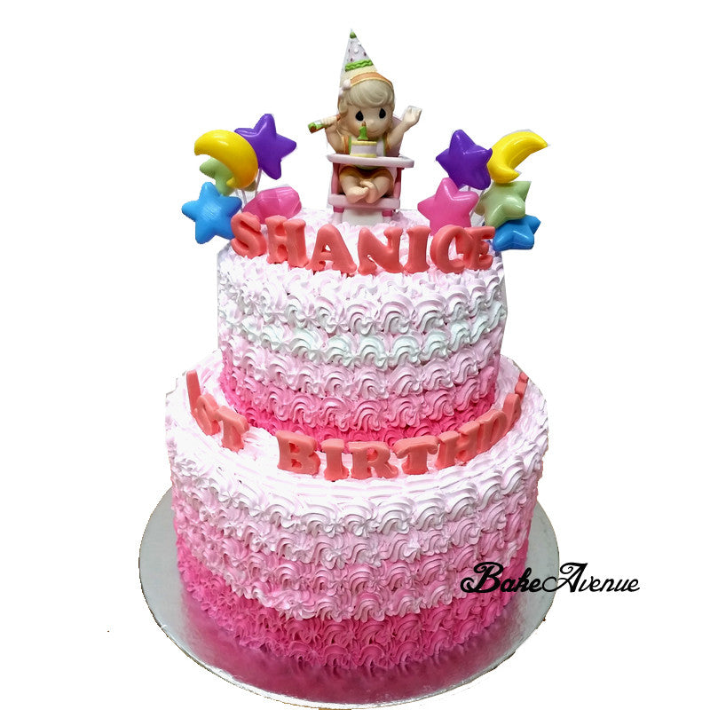 Precious Moment Ombre Cake for 1st Birthday