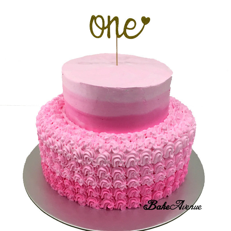 2 Tiers Pink Ombre Cake