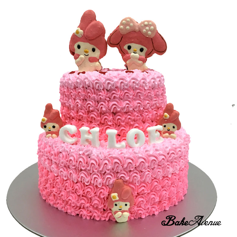 My Melody Macaron Toppers 2-Tiers Cake