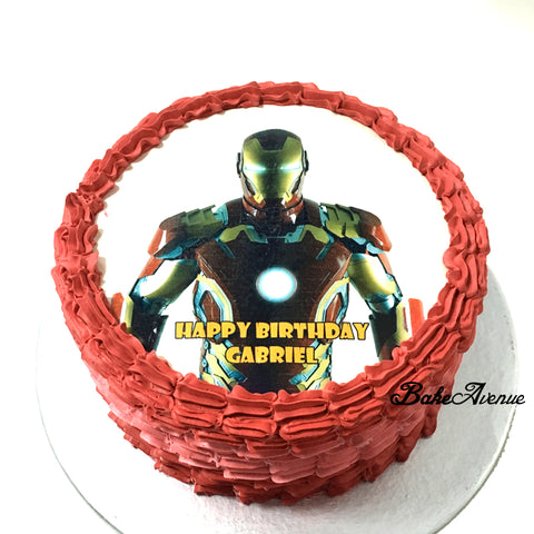 Avengers - Ironman icing image Ombre Cake