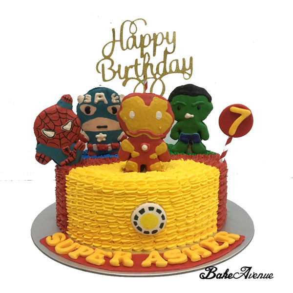 Avengers Macaron Topper Cake (Design 1)