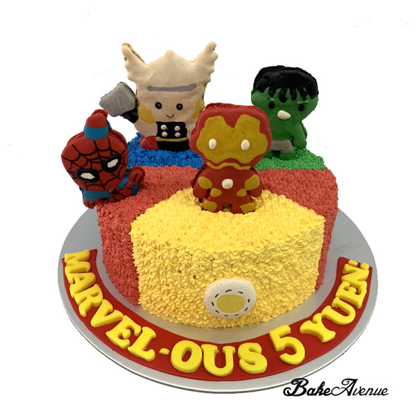 Avengers Macaron Topper Cake (Design 1)