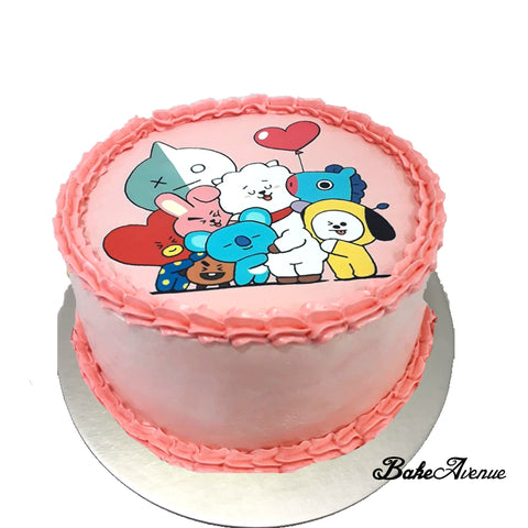 Kpop BT21 icing image Ombre Cake (Smooth Finish)