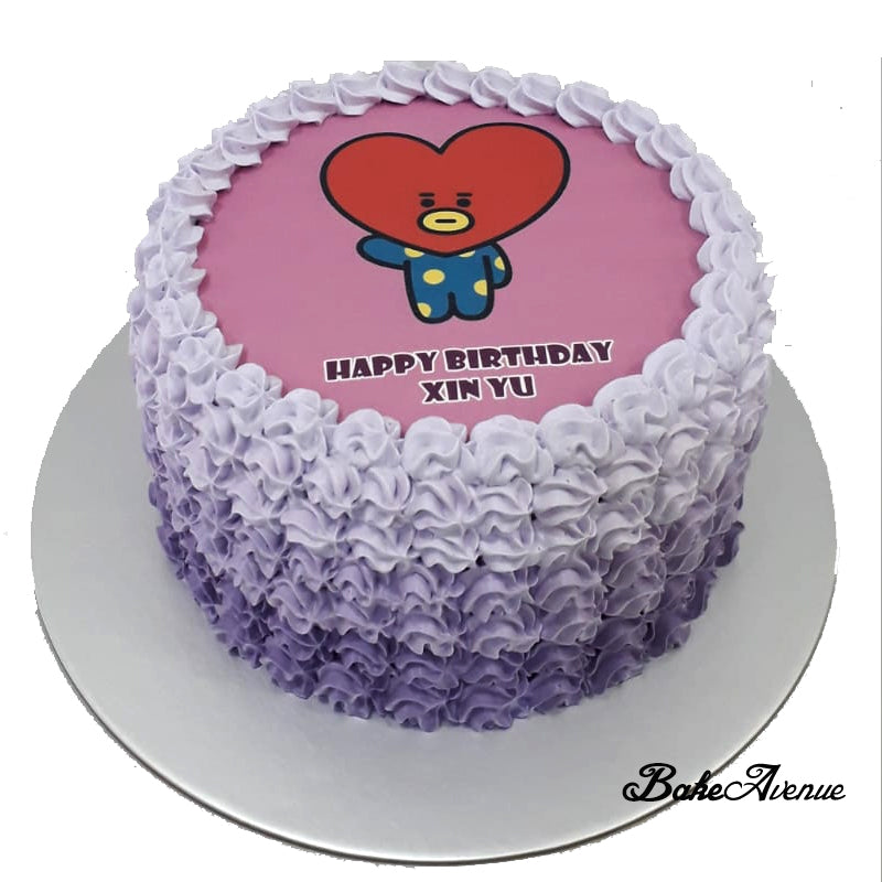 Kpop BT21 Tata icing image Ombre Cake
