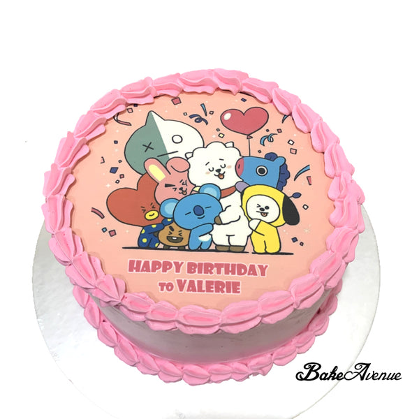 Kpop BT21 icing image Ombre Cake (Smooth Finish)