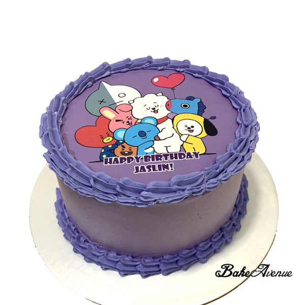 Kpop BT21 icing image Ombre Cake (Smooth Finish)