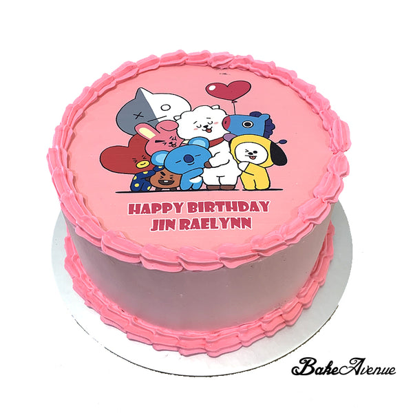 Kpop BT21 icing image Ombre Cake (Smooth Finish)