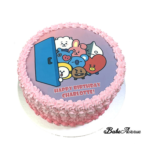 Kpop BT21 icing image Ombre Cake