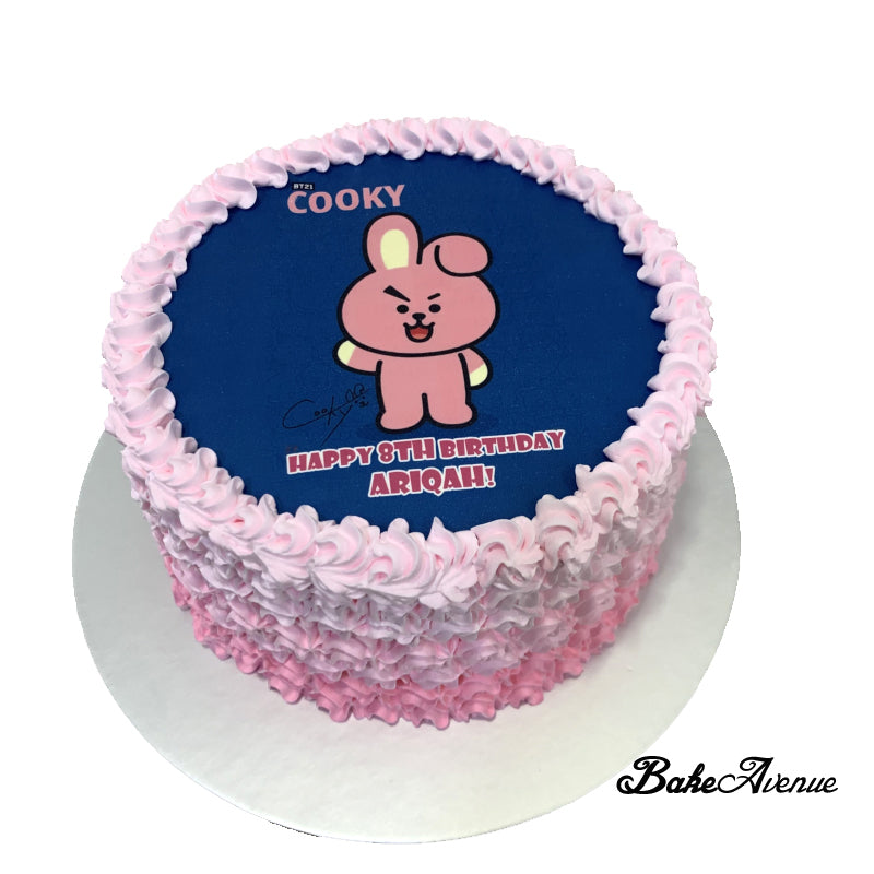 Kpop BT21 Cooky icing image Ombre Cake