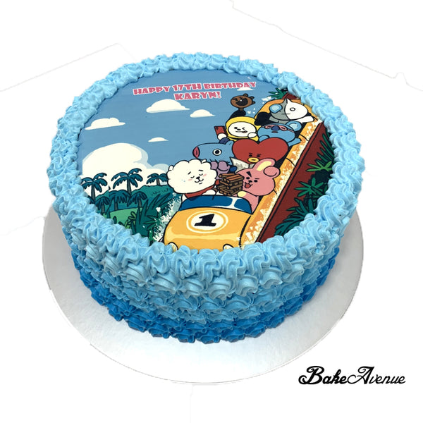 Kpop BT21 icing image Ombre Cake