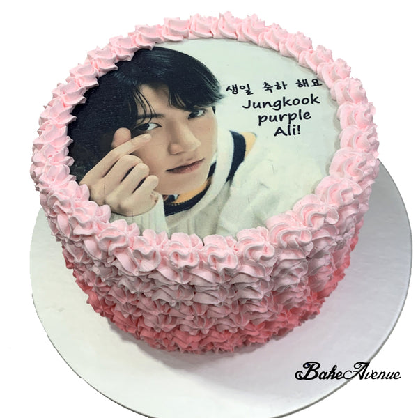 Kpop BTS (Jung Kook) icing image Ombre Cake