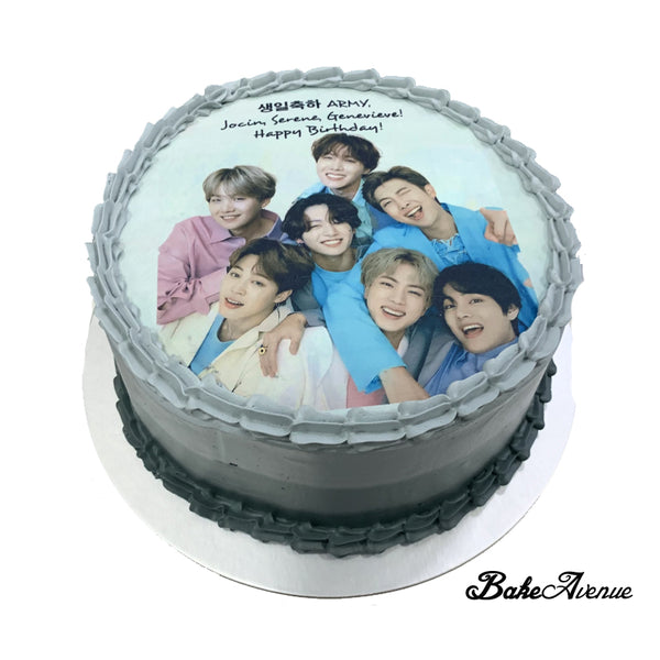 Kpop BTS icing image Ombre Cake (Smooth Finish)
