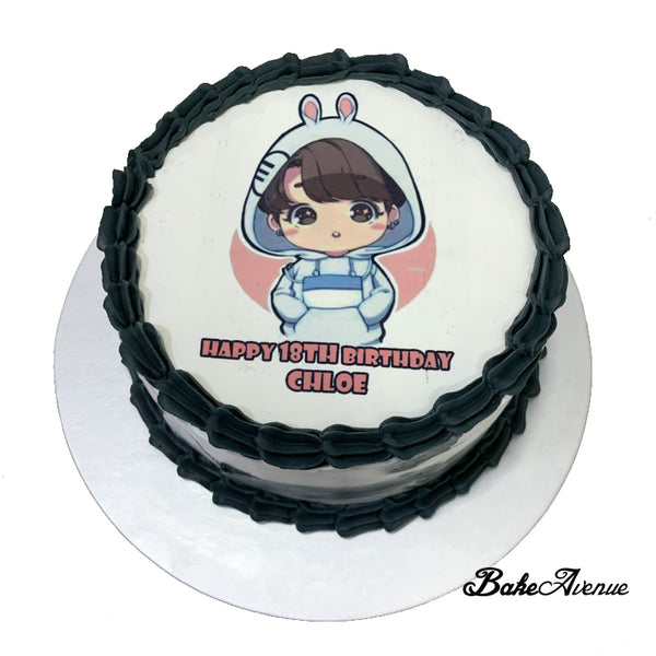 Kpop BTS (Jung Kook) icing image Ombre Cake (Smooth Finish)