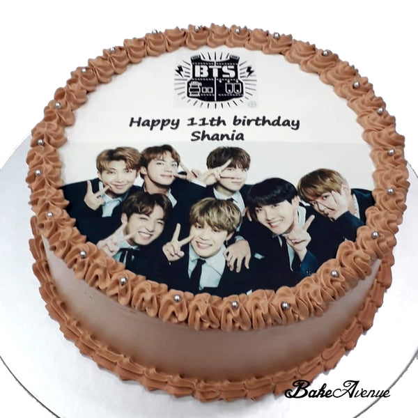 Kpop BTS icing image Ombre Cake (Smooth Finish)
