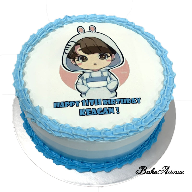 Kpop BTS (Jung Kook) icing image Ombre Cake (Smooth Finish)