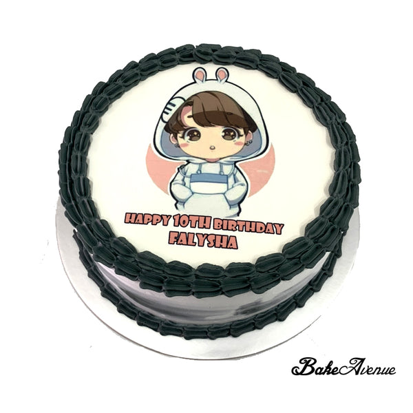 Kpop BTS (Jung Kook) icing image Ombre Cake (Smooth Finish)