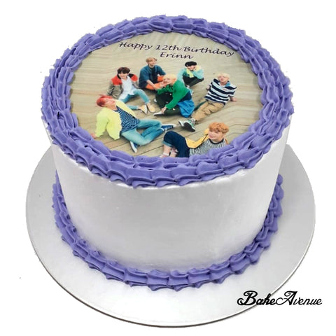 Kpop BTS icing image Rainbow Cake (Smooth Finish)